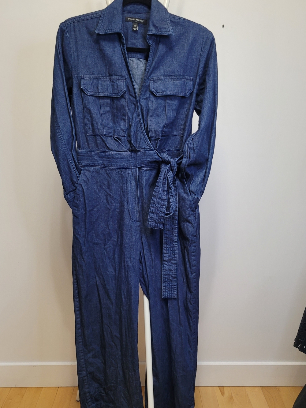 Banana Republic Long Sleeve Denim Utility Jumpsuit - Size 0